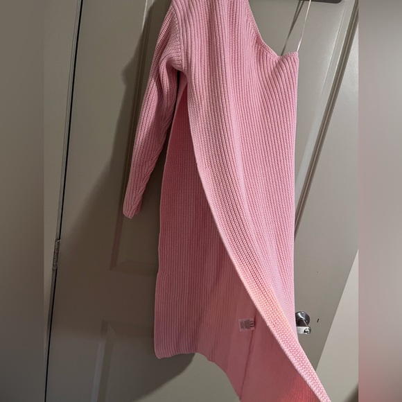 Atoir Pink One Shoulder Mercury Knit Long Sweater - Picture 8 of 10